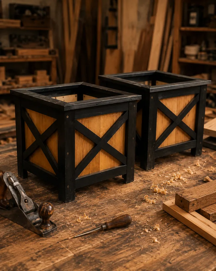 A project mid-build on the bench with parts laid out