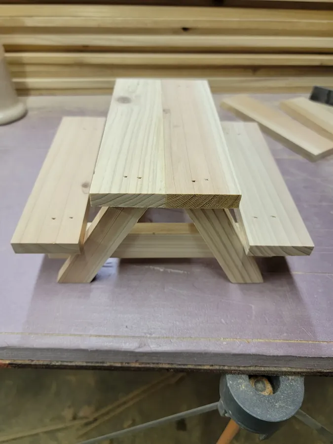 Inside the Legacy Woodworking shop during a build